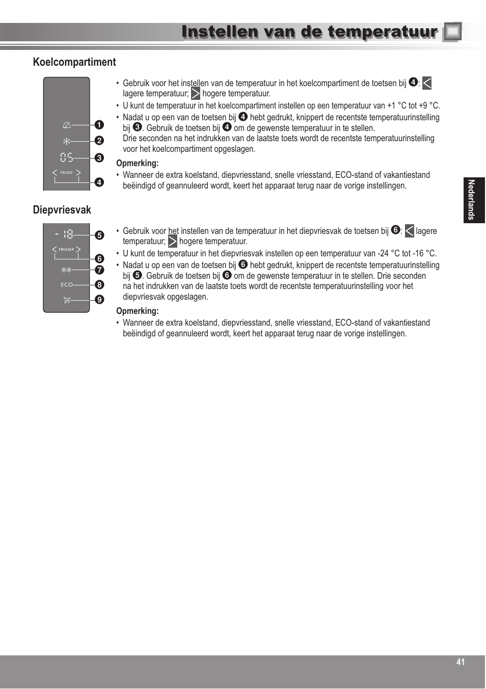 Qvwhoohq ydq gh whpshudwxxu, Rhofrpsduwlphqw, Lhsyulhvydn | Panasonic NRBN31AS1 User Manual | Page 41 / 68