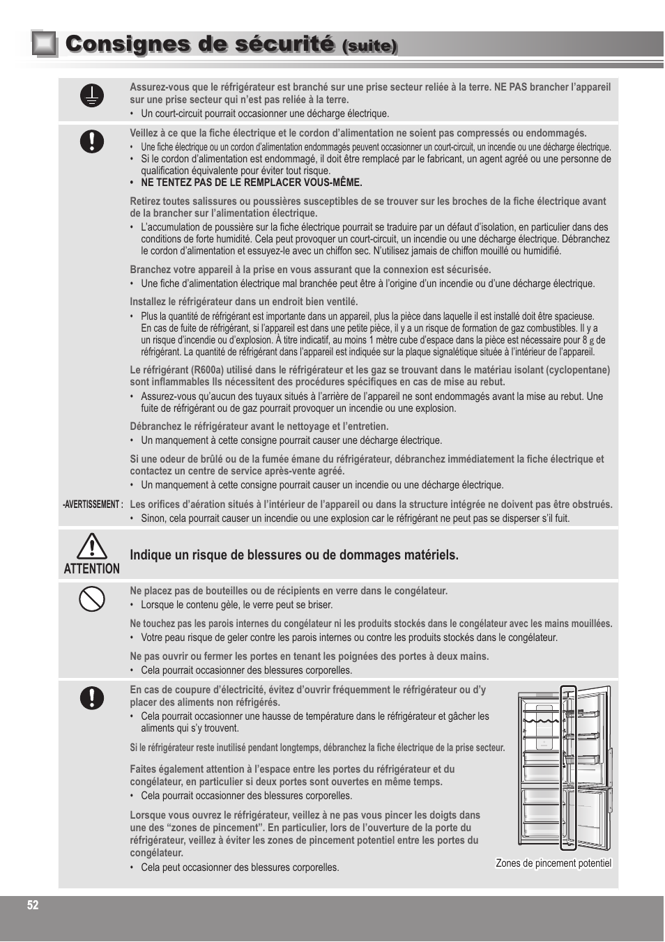Consignes de sécurité, Suite) | Panasonic NRBN31AS1 User Manual | Page 52 / 68