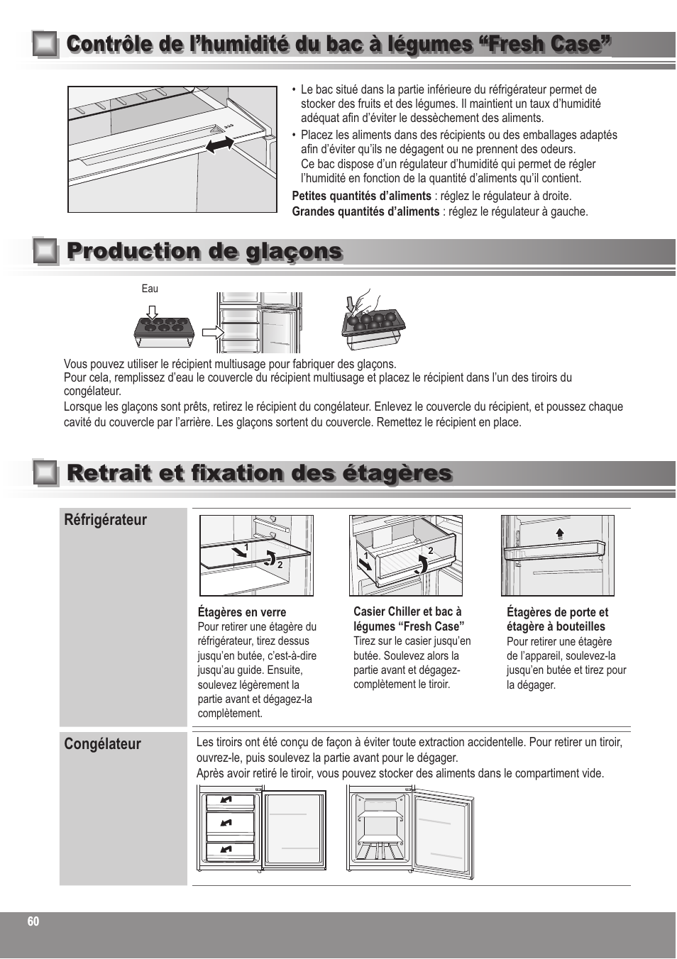 Réfrigérateur, Congélateur | Panasonic NRBN31AS1 User Manual | Page 60 / 68