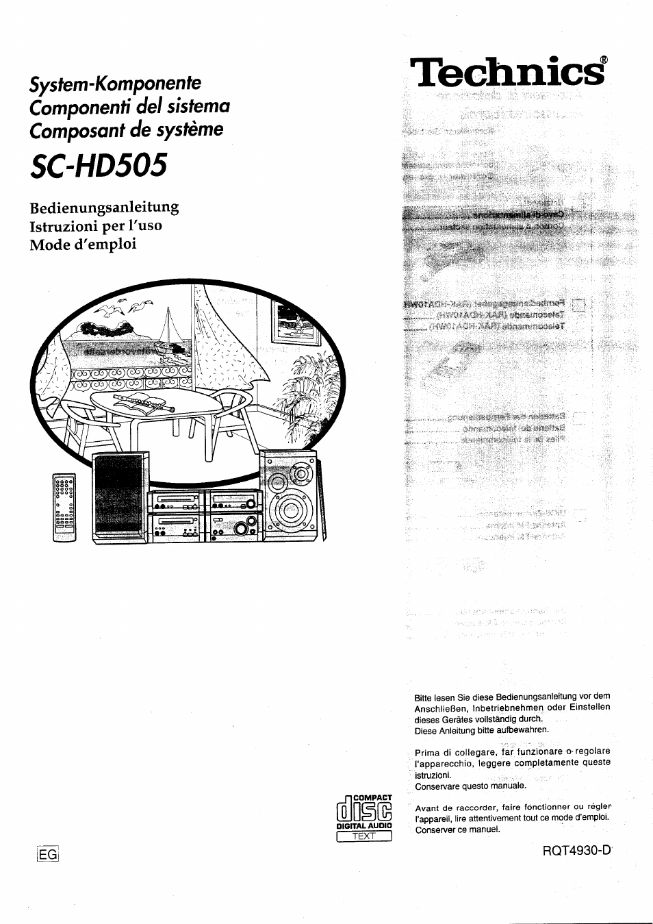 Panasonic SCHD505MD User Manual | 56 pages
