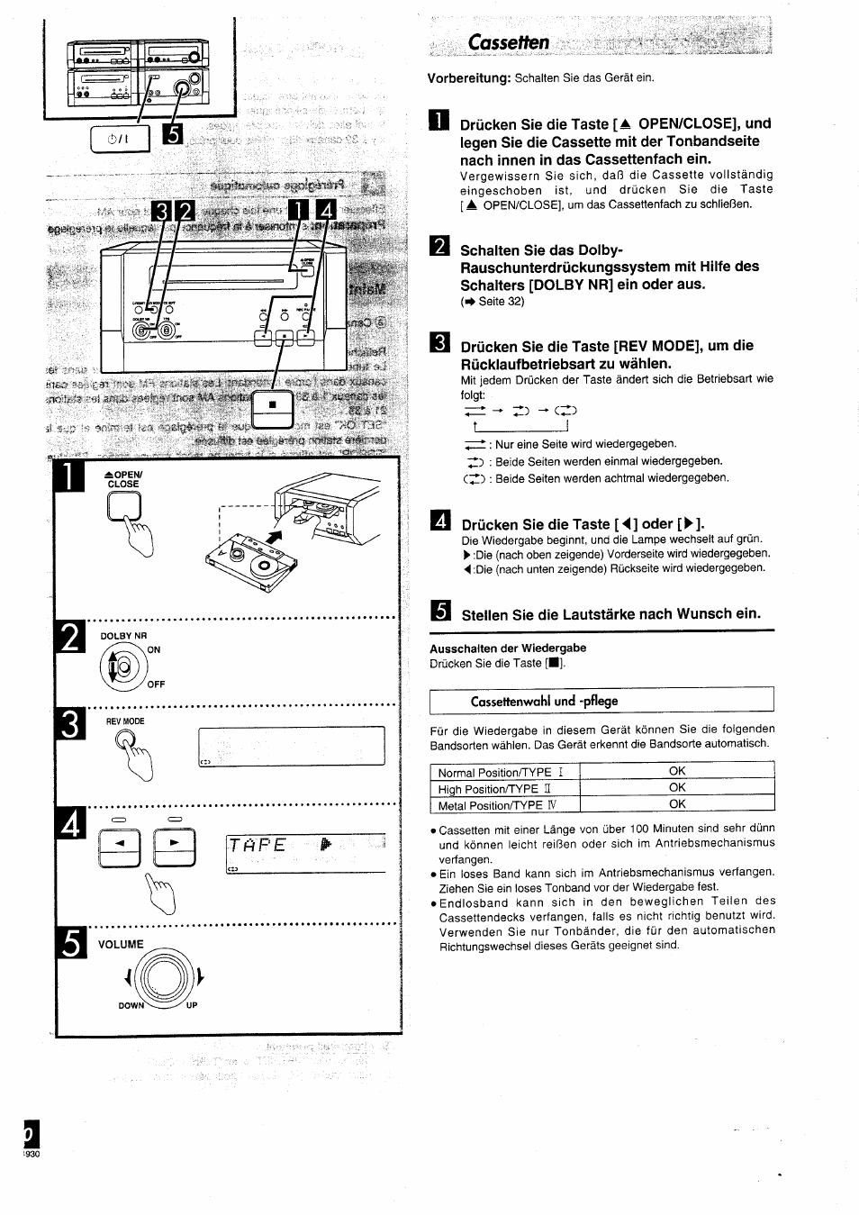 Cassetten | Panasonic SCHD505MD User Manual | Page 30 / 56