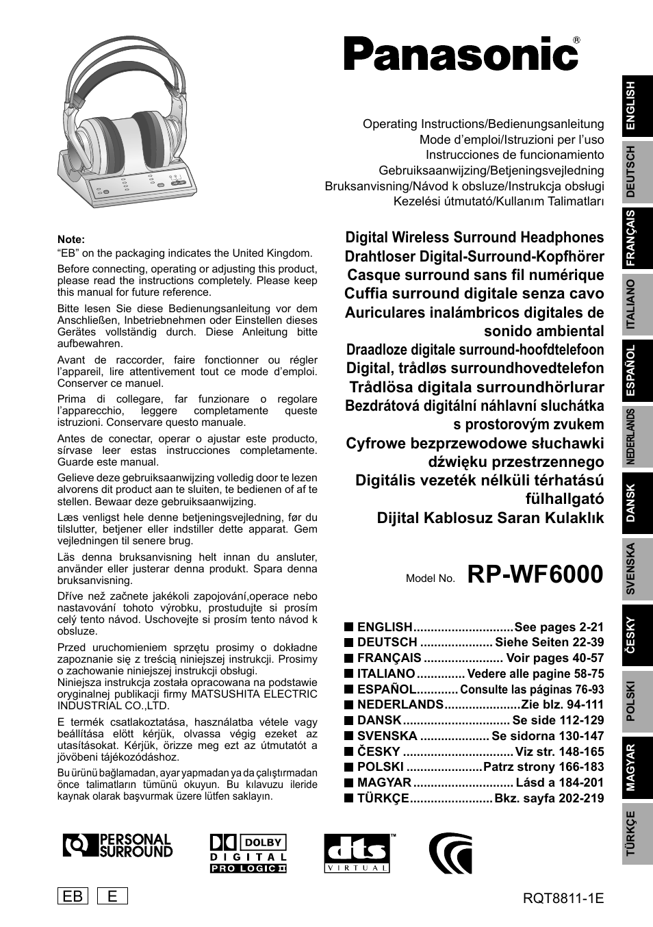 Panasonic RPWF6000 User Manual | 113 pages