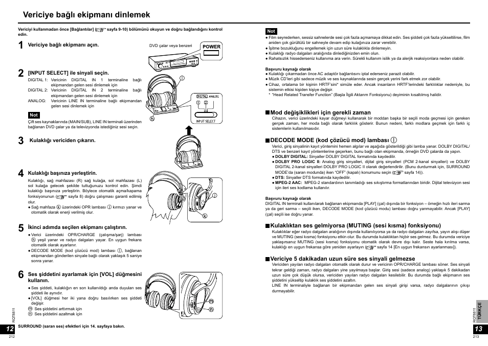 Vericiye bağlı ekipmanı dinlemek | Panasonic RPWF6000 User Manual | Page 107 / 113