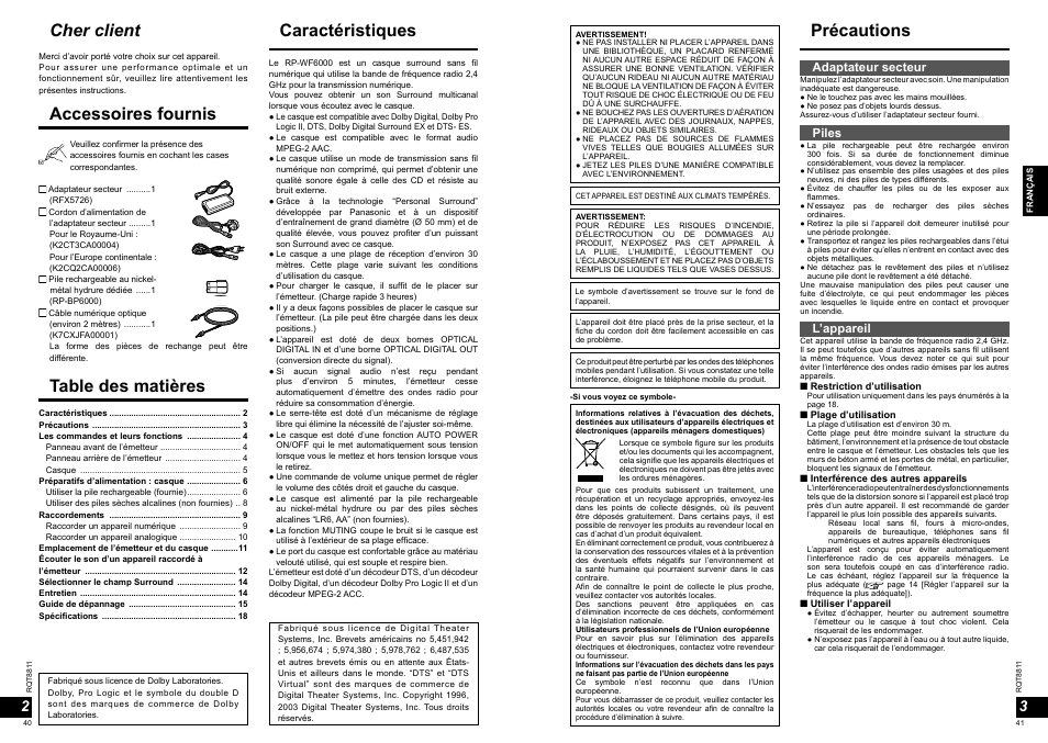Panasonic RPWF6000 User Manual | Page 21 / 113