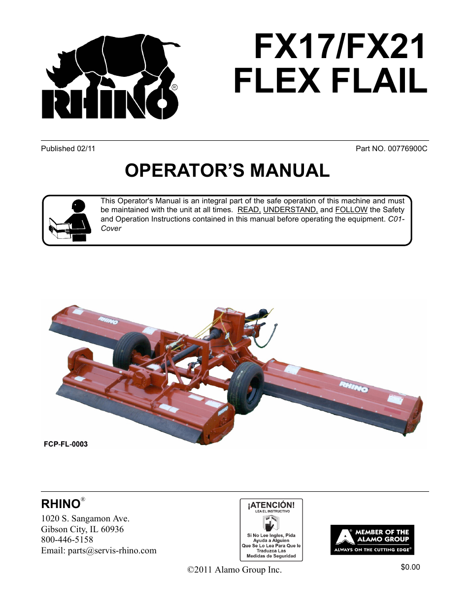 Alamo RHINO FX21 User Manual | 156 pages