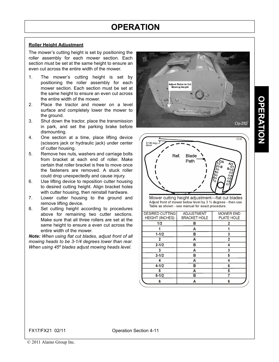 Operation, Opera t ion | Alamo RHINO FX21 User Manual | Page 109 / 156