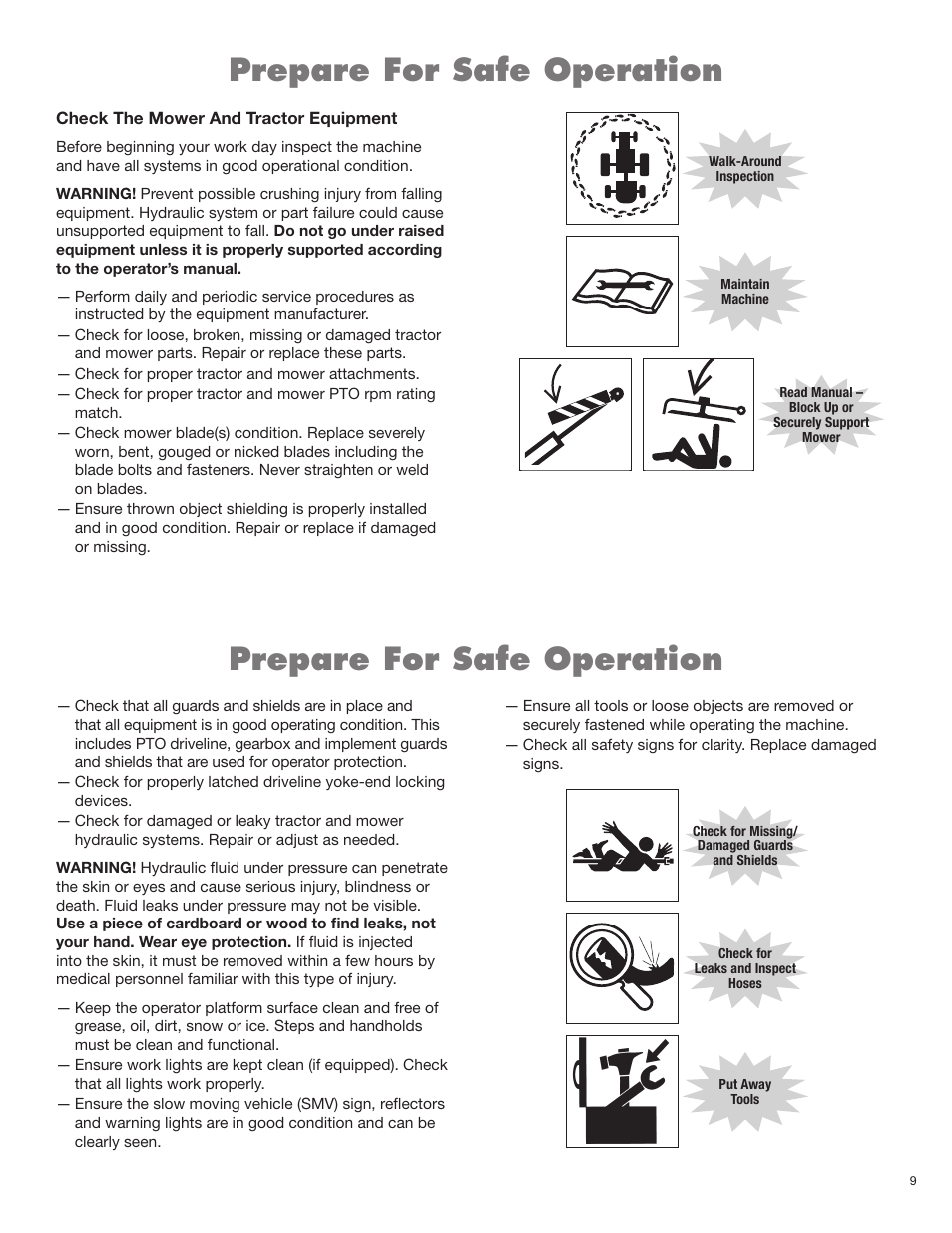 Prepare for safe operation | Alamo RHINO FX21 User Manual | Page 45 / 156