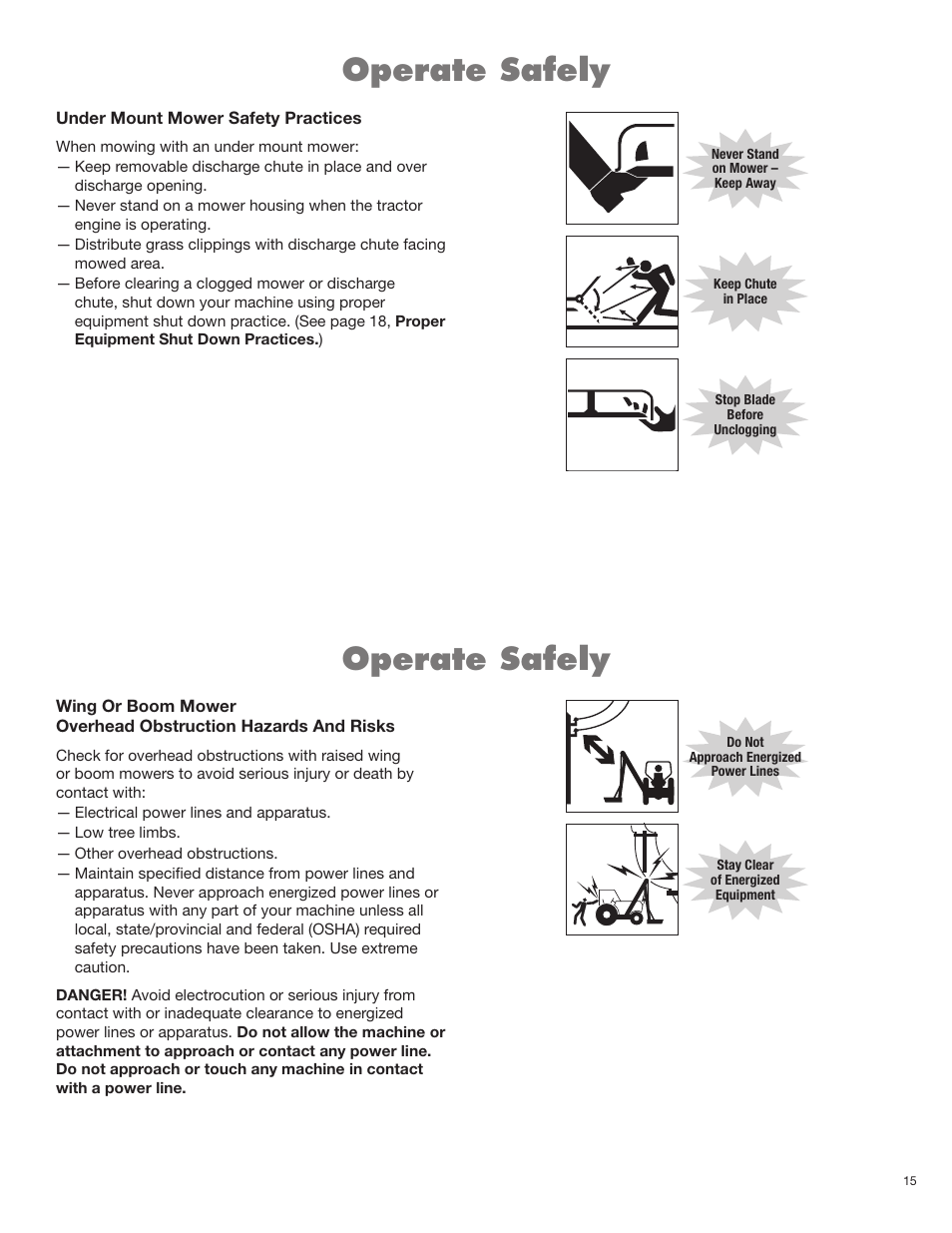 Operate safely | Alamo RHINO FX21 User Manual | Page 51 / 156