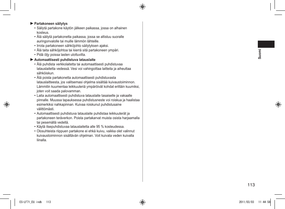 Panasonic ESLF71 User Manual | Page 113 / 192