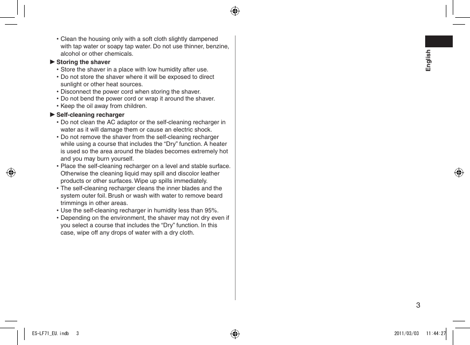 Panasonic ESLF71 User Manual | Page 3 / 192