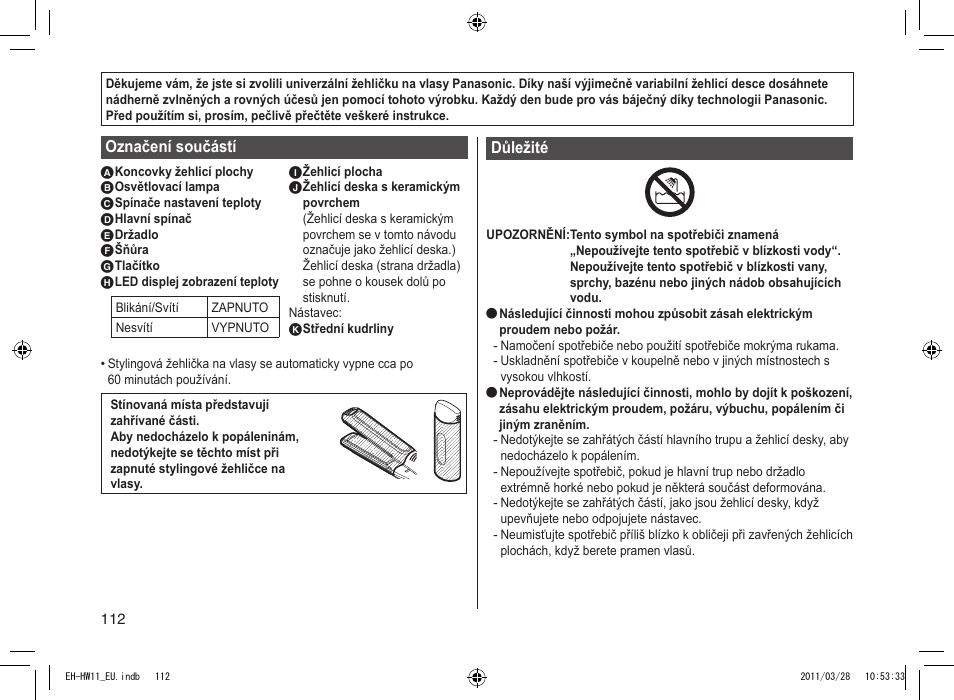 Panasonic EHHW11 User Manual | Page 112 / 158