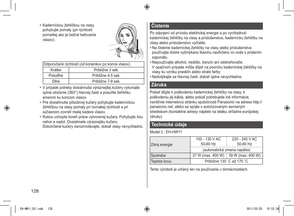 Panasonic EHHW11 User Manual | Page 128 / 158