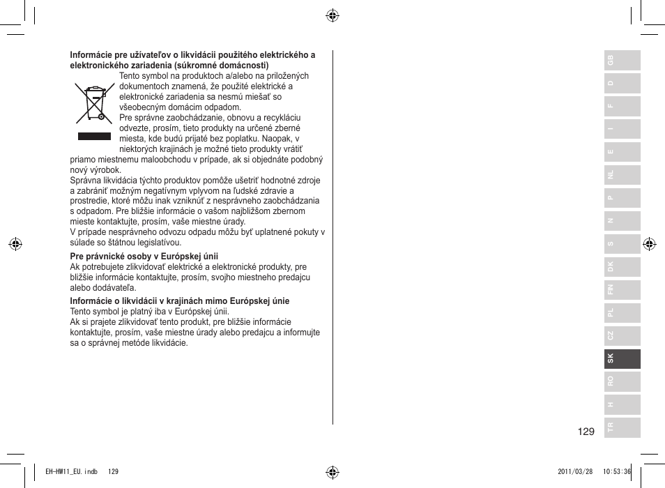 Panasonic EHHW11 User Manual | Page 129 / 158