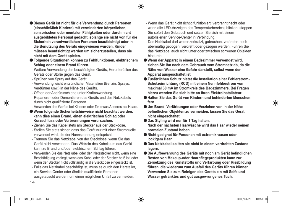 Panasonic EHHW11 User Manual | Page 14 / 158