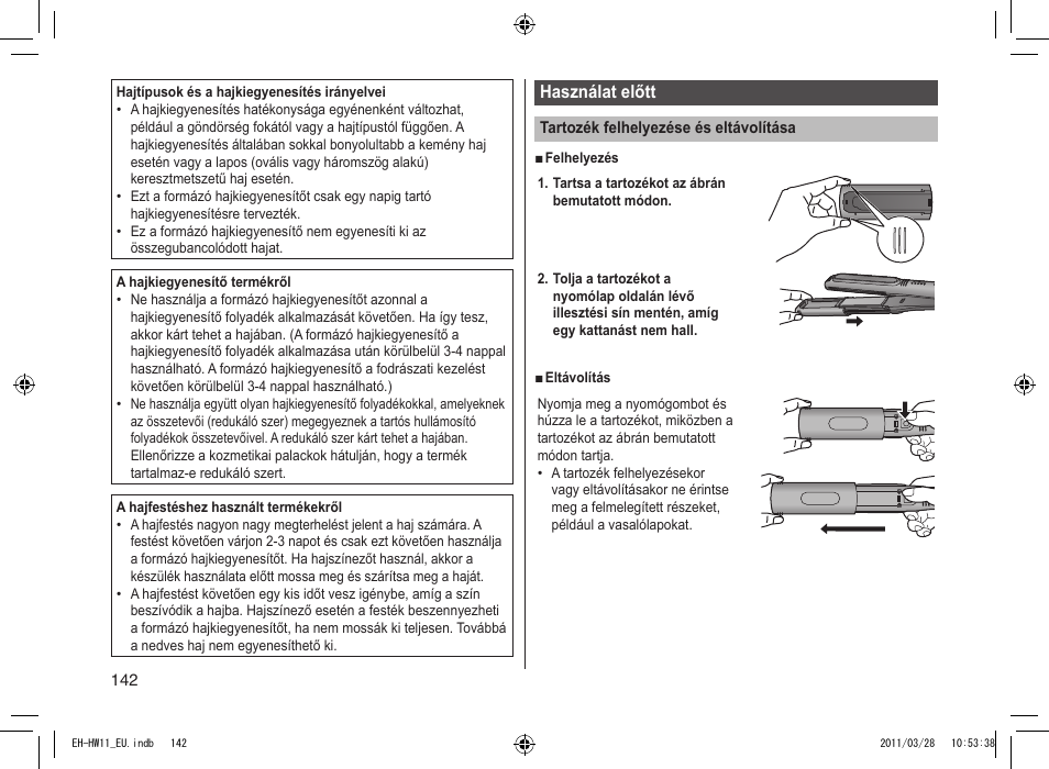 Panasonic EHHW11 User Manual | Page 142 / 158