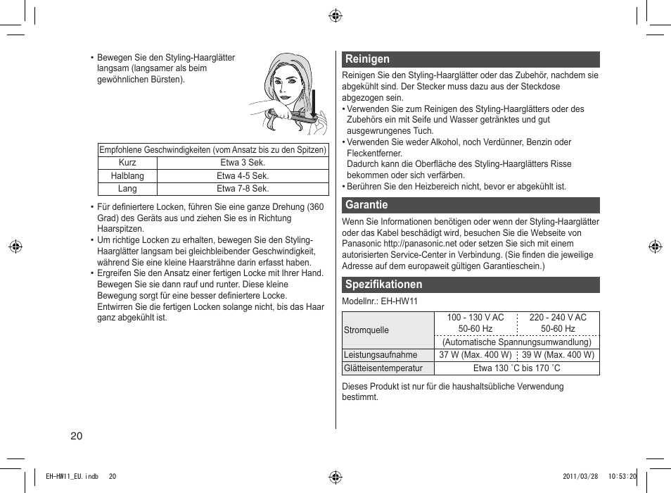 Panasonic EHHW11 User Manual | Page 20 / 158