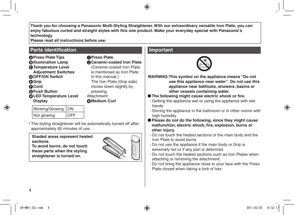 Panasonic EHHW11 User Manual | Page 4 / 158