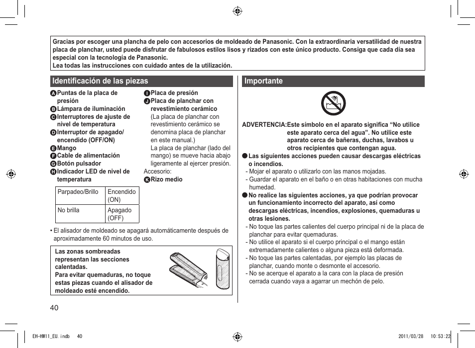 Panasonic EHHW11 User Manual | Page 40 / 158