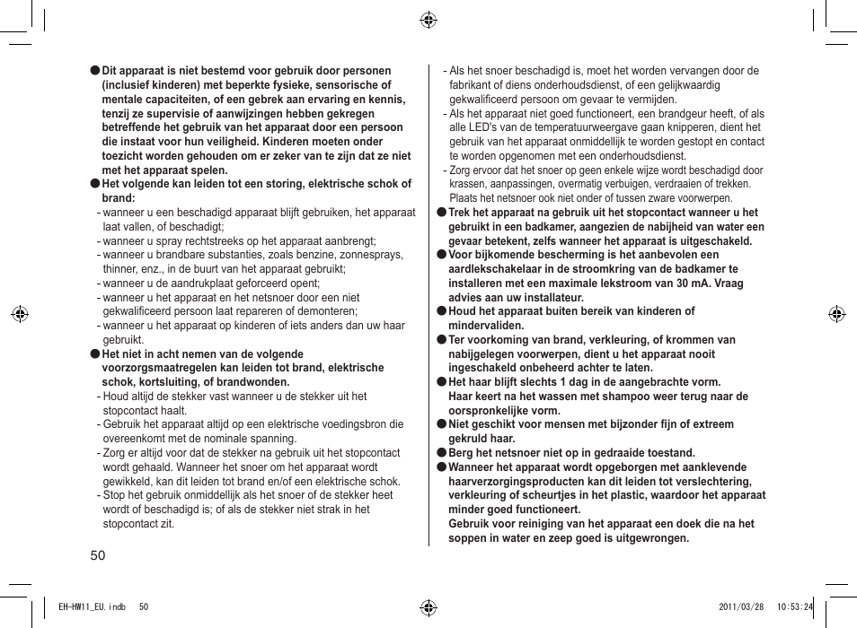 Panasonic EHHW11 User Manual | Page 50 / 158