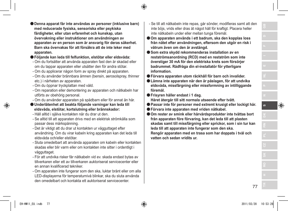 Panasonic EHHW11 User Manual | Page 77 / 158