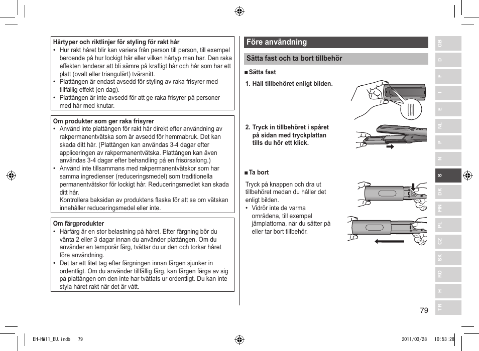 Före användning | Panasonic EHHW11 User Manual | Page 79 / 158