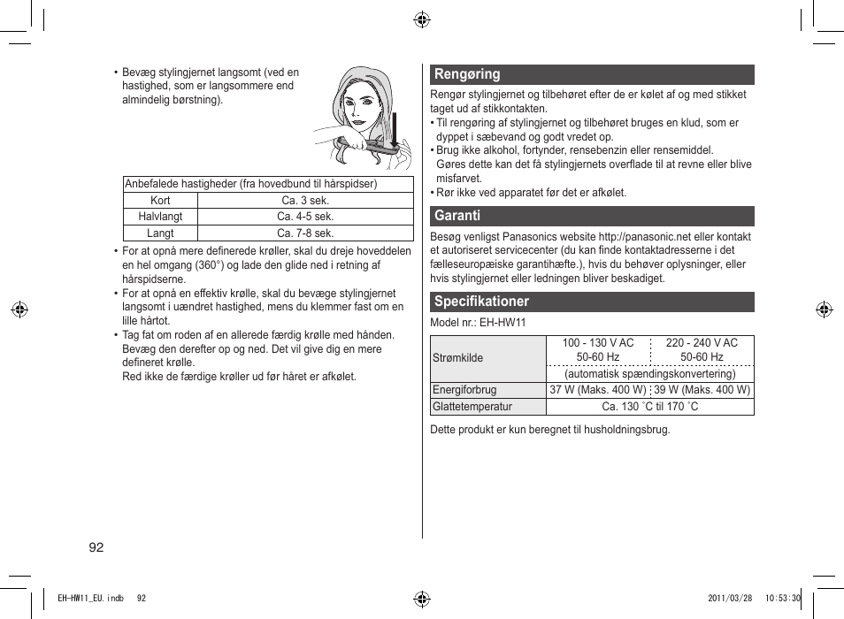 Panasonic EHHW11 User Manual | Page 92 / 158