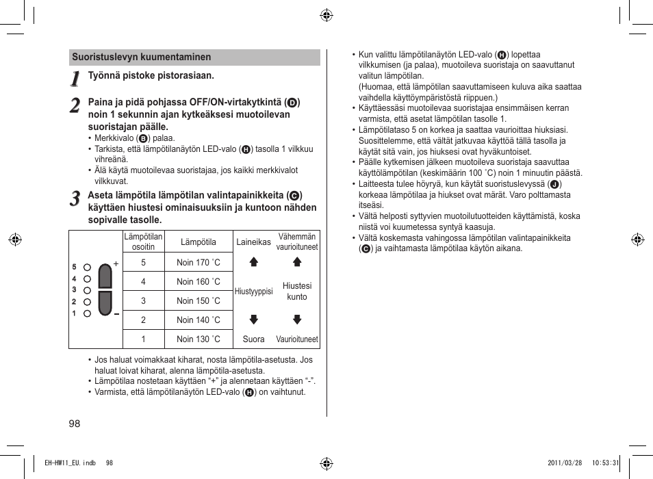 Panasonic EHHW11 User Manual | Page 98 / 158