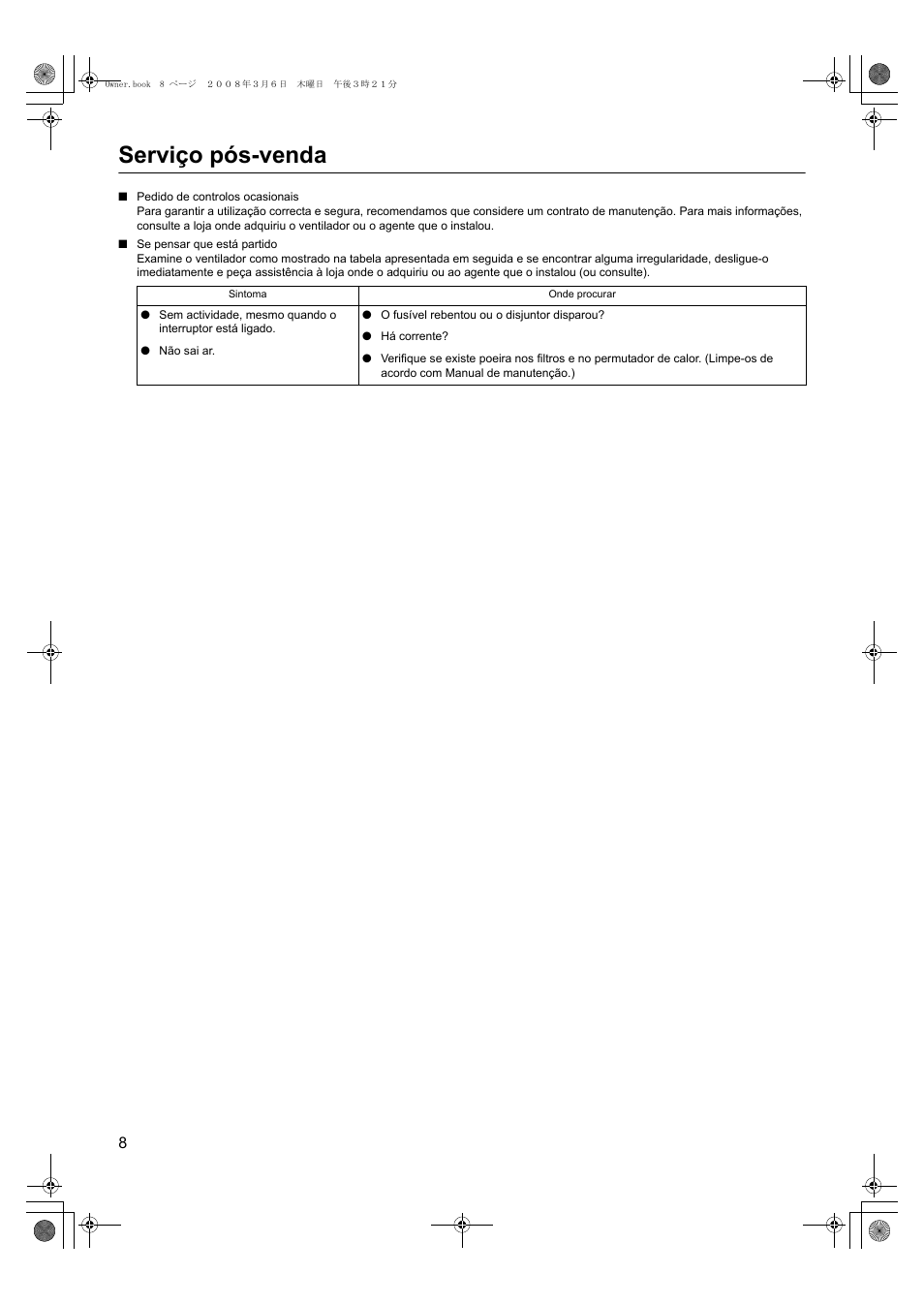 Serviço pós-venda | Panasonic FY500ZDY2 User Manual | Page 59 / 62