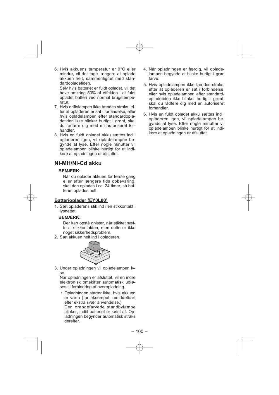 Ni-mh/ni-cd akku | Panasonic EY4541 User Manual | Page 100 / 176