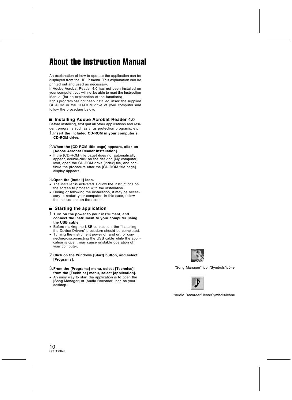 About the instruction manual | Panasonic SXKN7000 User Manual | Page 10 / 12