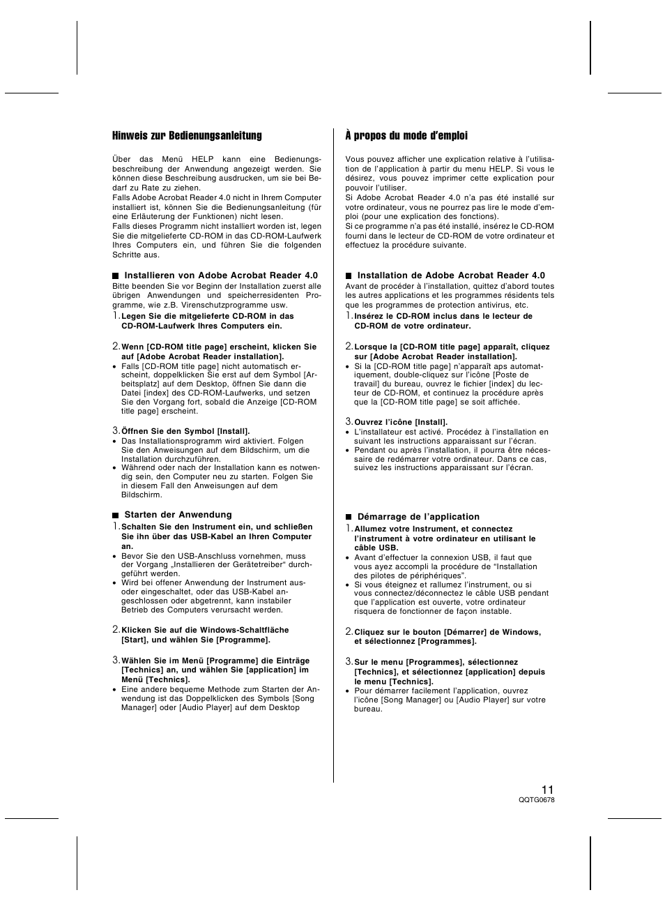 Hinweis zur bedienungsanleitung, À propos du mode d’emploi | Panasonic SXKN7000 User Manual | Page 11 / 12