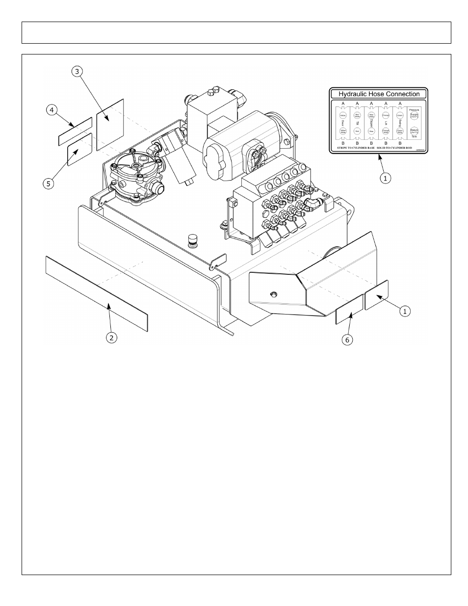 Decals - hyd tank & pump - elect valve | Alamo Axtreme 02983326P User Manual | Page 59 / 116