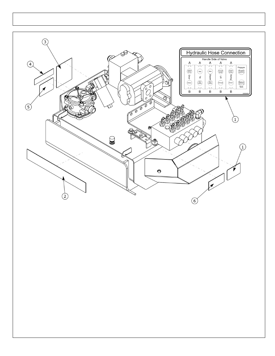 Decals - hyd tank & pump - man valve | Alamo Axtreme 02983326P User Manual | Page 60 / 116