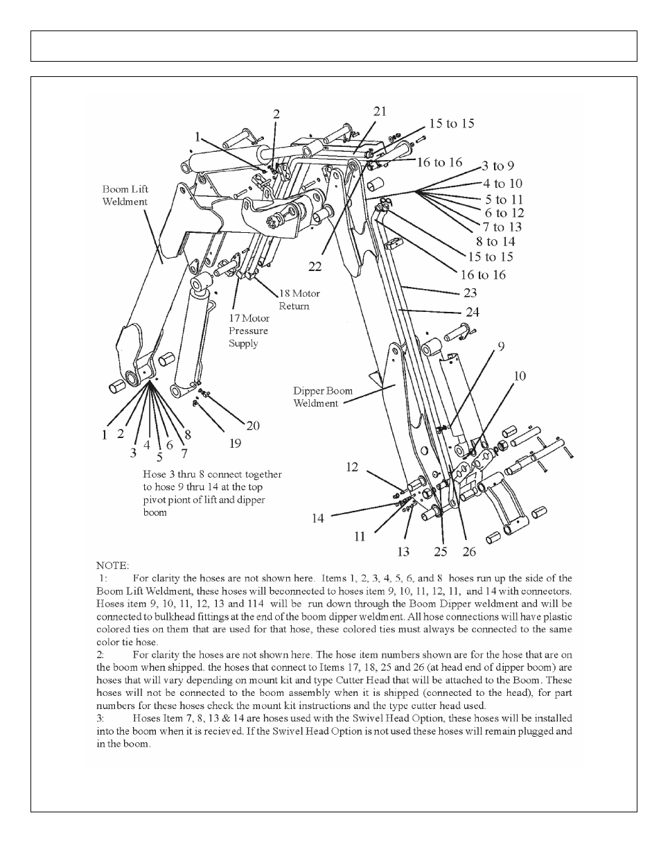 Hose routing - 22 ft boom | Alamo Axtreme 02983326P User Manual | Page 72 / 116