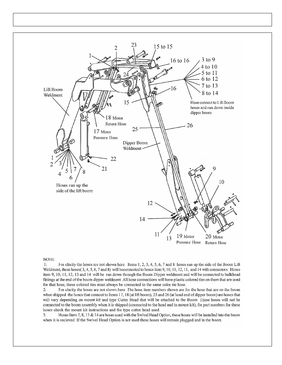 Hose routing - 25 ft boom | Alamo Axtreme 02983326P User Manual | Page 74 / 116