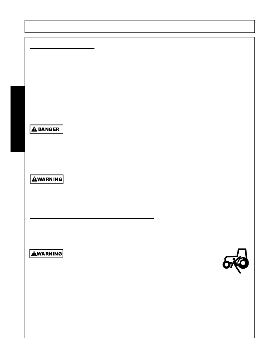 7 power take off (pto), Getting on and off the tractor, Power take off (pto) -8 | Getting on and off the tractor -8, Operation, Opera t ion | Alamo RX96 User Manual | Page 104 / 172