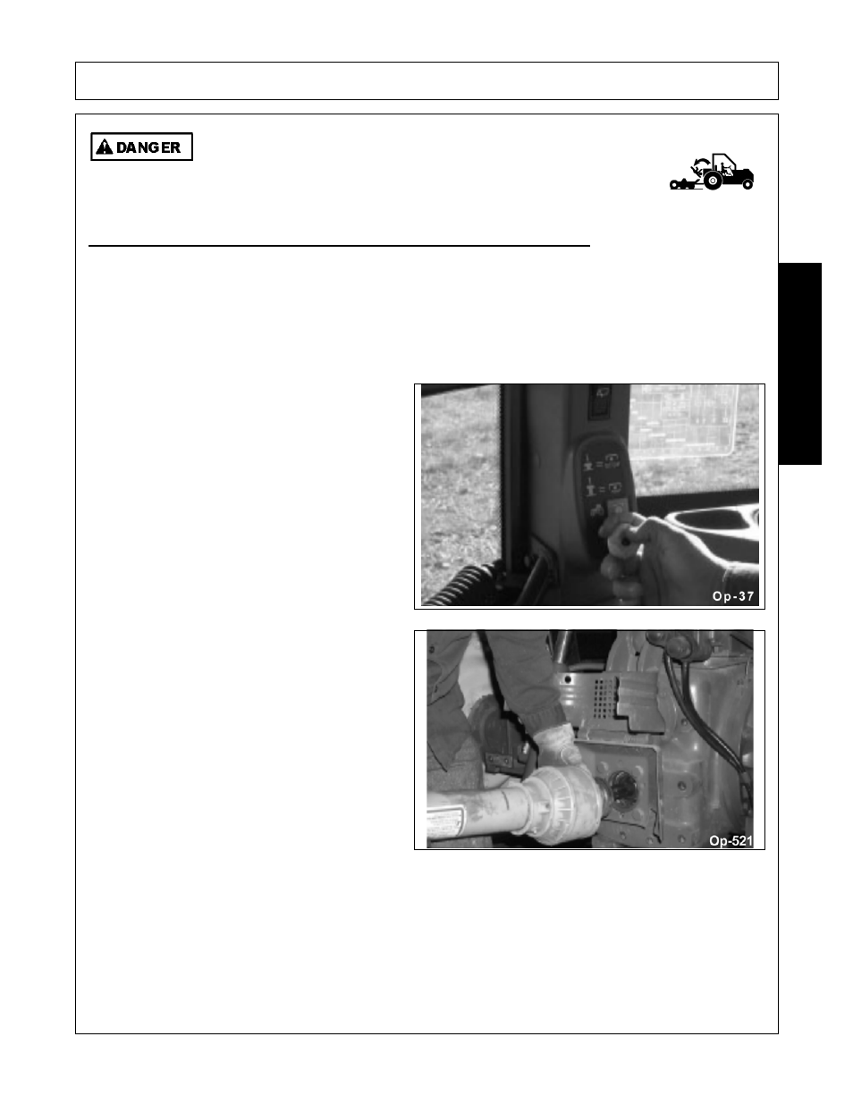 Transporting the tractor and implement, Transporting the tractor and implement -41, Operation | Opera t ion | Alamo RX96 User Manual | Page 137 / 172