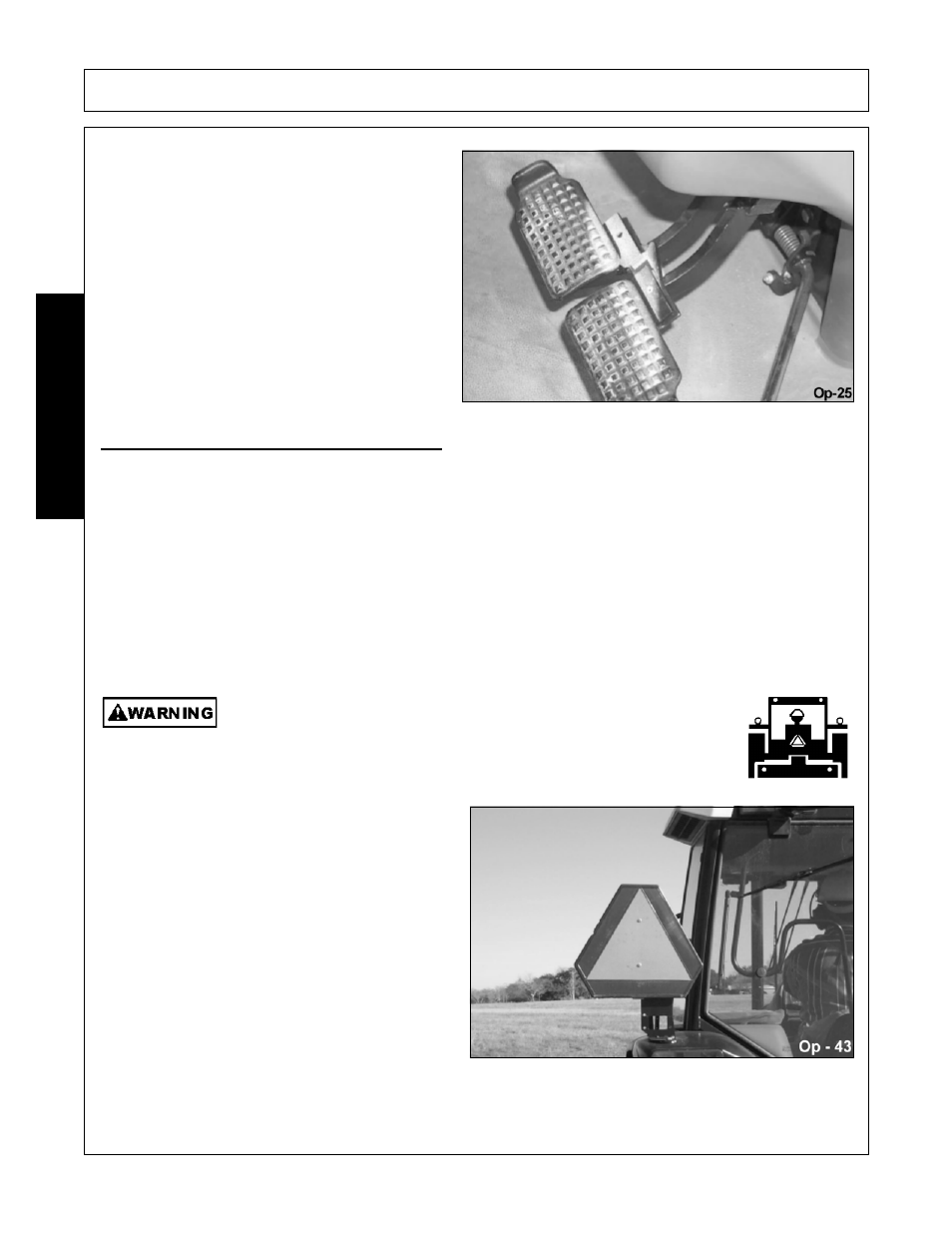 1 transporting on public roadways, Transporting on public roadways -42, Operation | Opera t ion | Alamo RX96 User Manual | Page 138 / 172