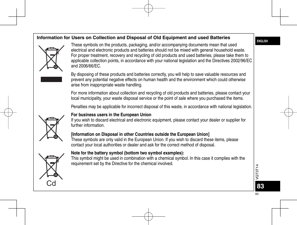 Panasonic RRXS410E User Manual | Page 83 / 230