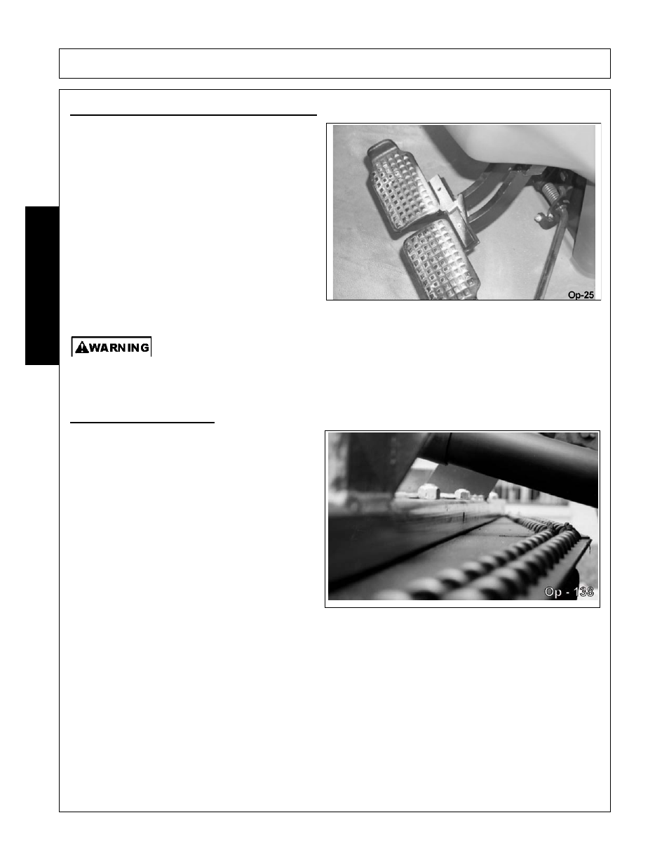 2 brake and differential lock setting, 3 raising the mower, Operation | Opera t ion | Alamo FC-0016 User Manual | Page 124 / 170
