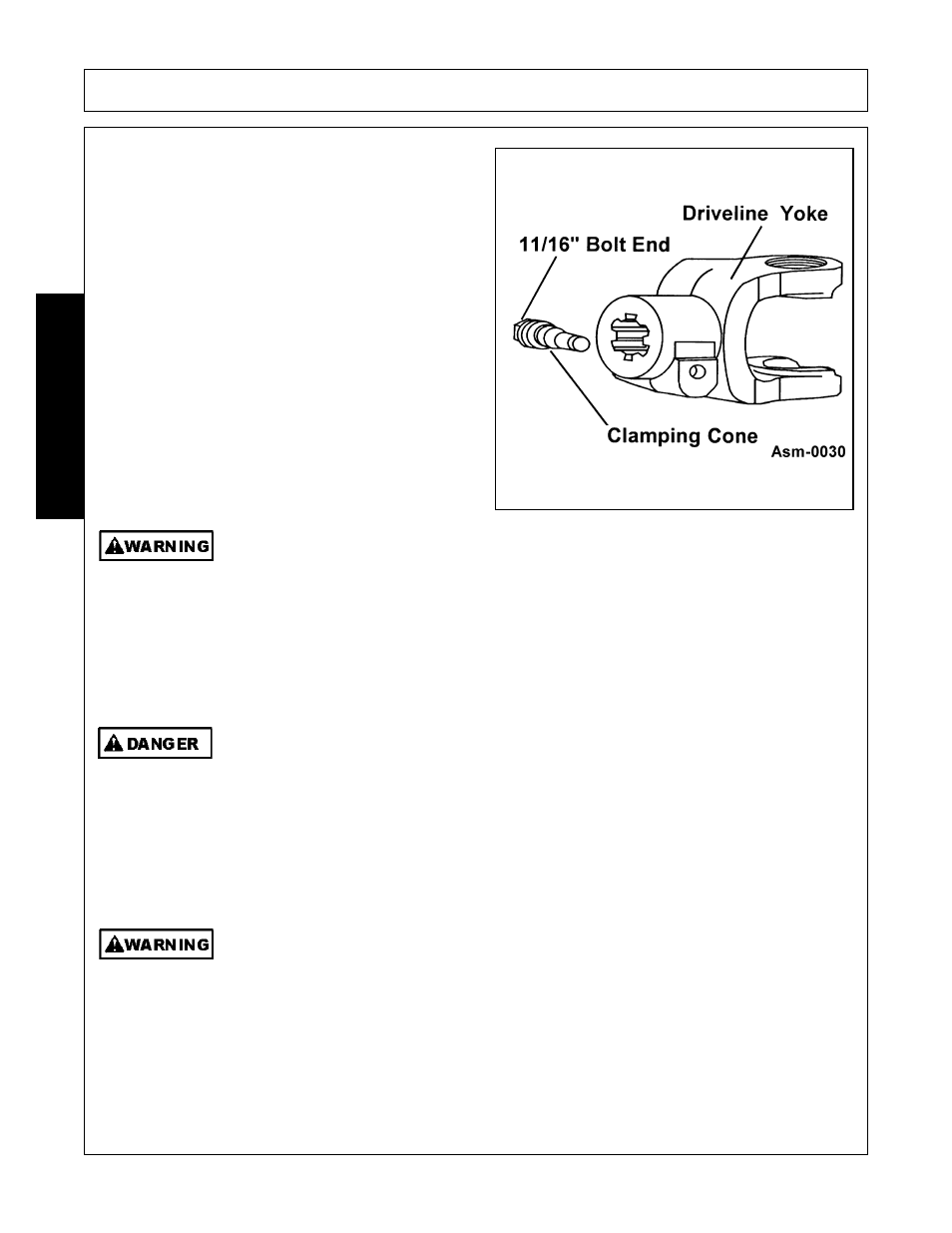 Driveline clamp cone yoke operating instructions, Blade servicing, Maintenance | Alamo FC-0016 User Manual | Page 148 / 170