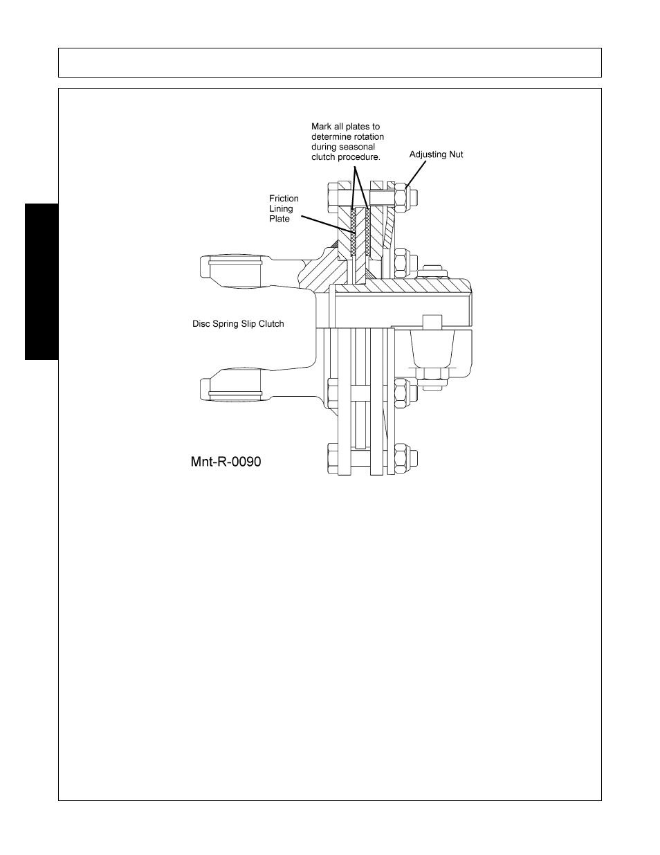 Seasonal clutch maintenance, Mark outer plates as shown in figure mnt-r-090, Seasonal clutch maintenance -10 | Maintenance | Alamo FC-0016 User Manual | Page 152 / 170