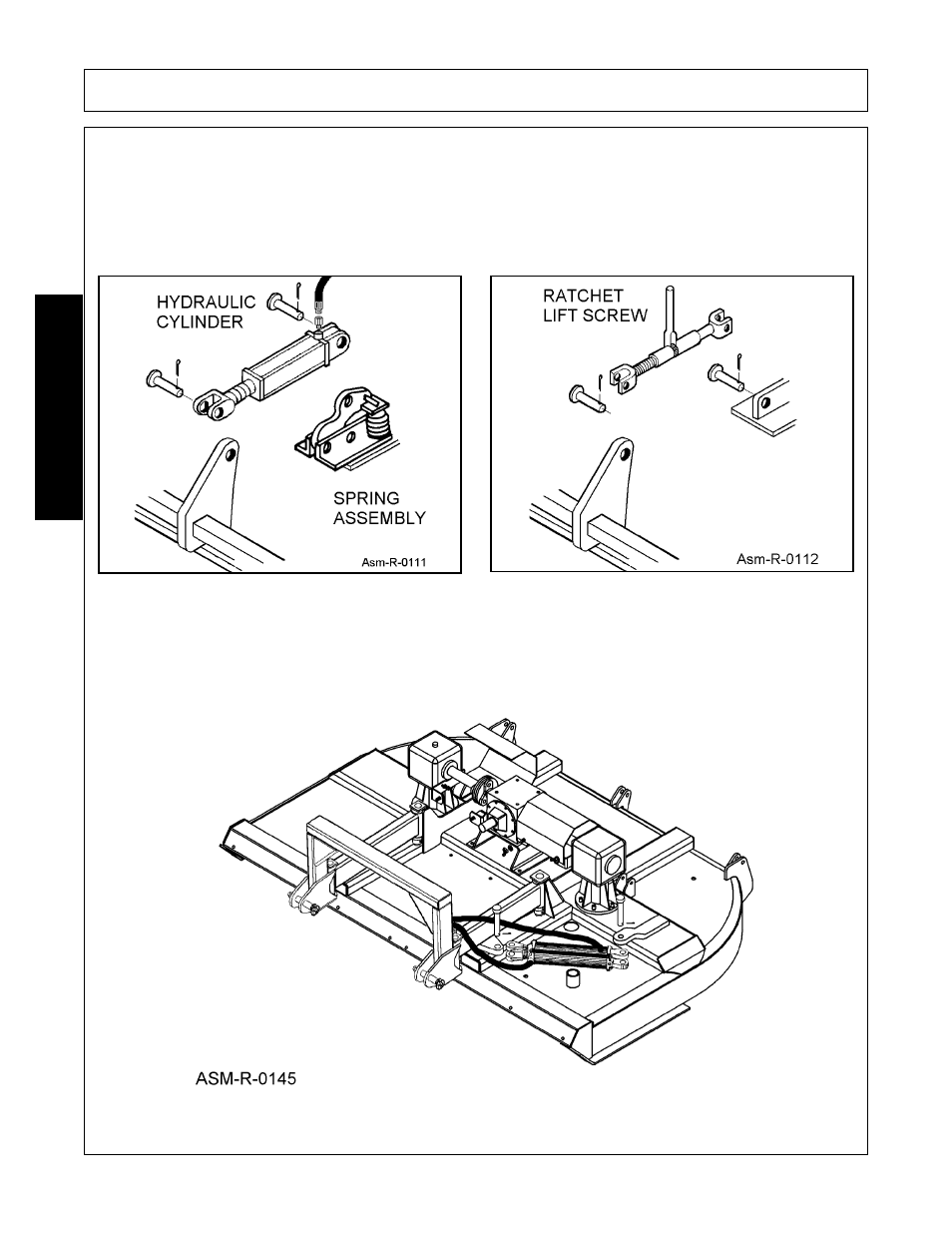 Hydraulic or manual lift - pull & offset type, Hydraulic offset semi-mount, Assembly | Assembl y | Alamo FC-0016 User Manual | Page 92 / 170