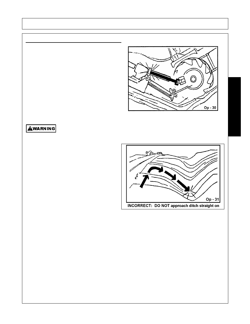 5 crossing ditches and steep inclines, Crossing ditches and steep inclines -29, Operation | Opera t ion | Alamo TW84 User Manual | Page 121 / 154