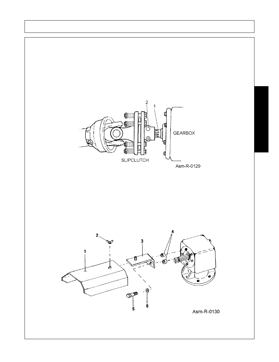 Driveline attachment, Slipclutch shield assembly (figure asm-r-0130), Assembly | Assembl y | Alamo TW84 User Manual | Page 89 / 154