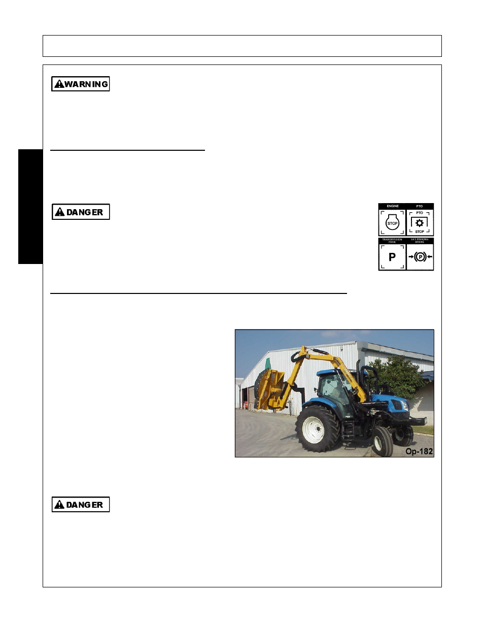 4 shutting down the implement, Tractor, boom, and attached head storage, Operation | Opera t ion | Alamo Swingtrim User Manual | Page 104 / 126