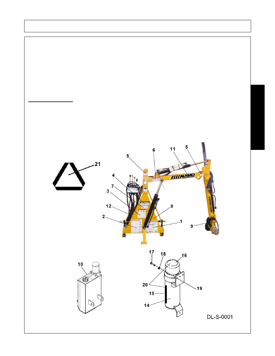 Decal location, Decal location -11, Safety | Alamo Swingtrim User Manual | Page 17 / 126