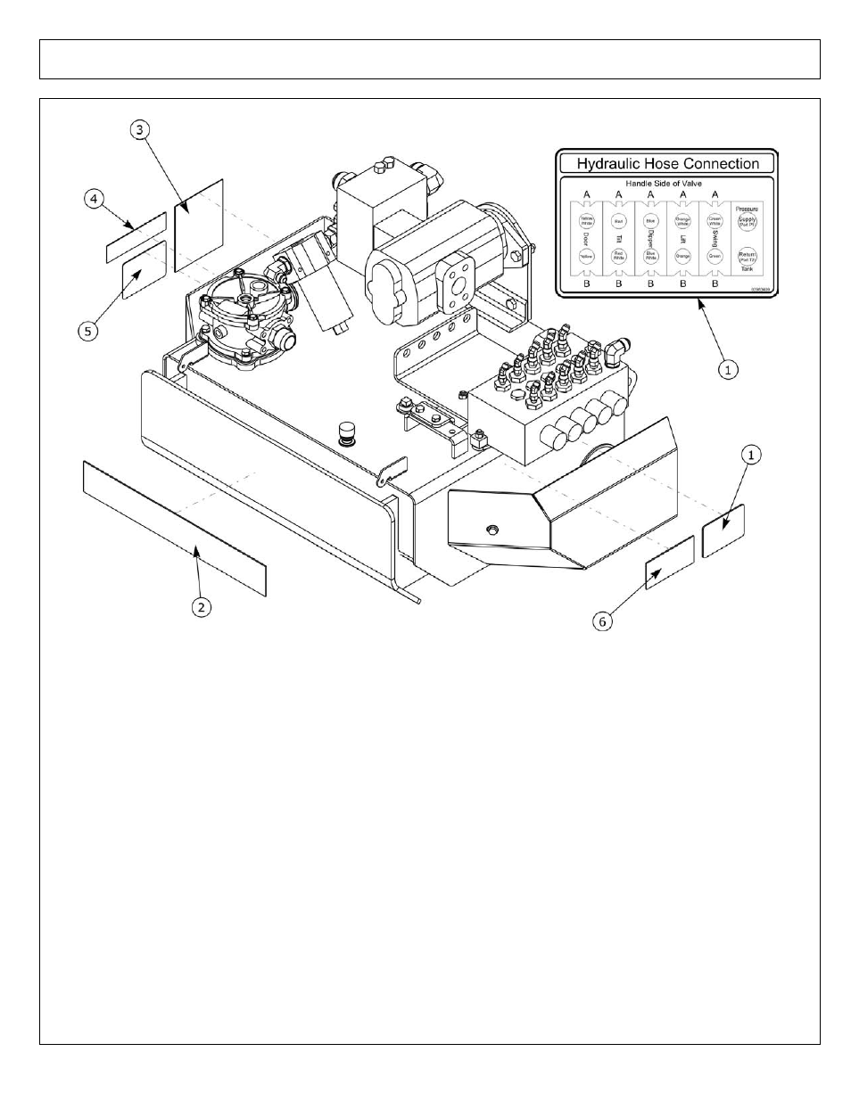 Decals - hyd tank & pump - man valve | Alamo Axtreme FC-P-0002 User Manual | Page 60 / 114