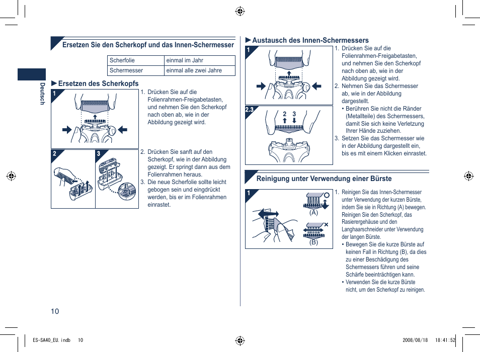 Panasonic ESSA40 User Manual | Page 10 / 92