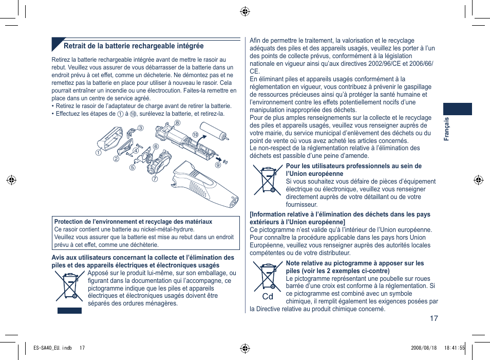 Panasonic ESSA40 User Manual | Page 17 / 92